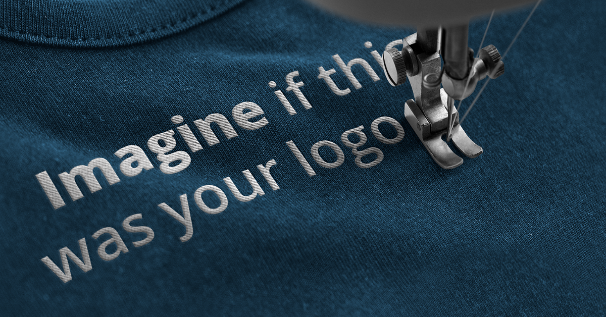 Embroidered shirt that reads "Imagine if this was your logo"- Embroidery Services- Print House